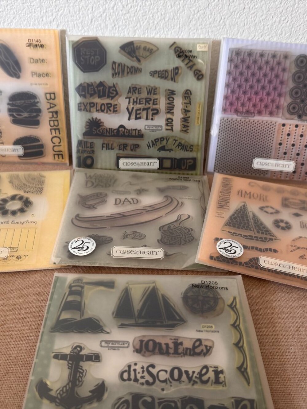 Close To My Heart  Arcylix stamp sets lot of 6 ( World's Best Dad and more)
